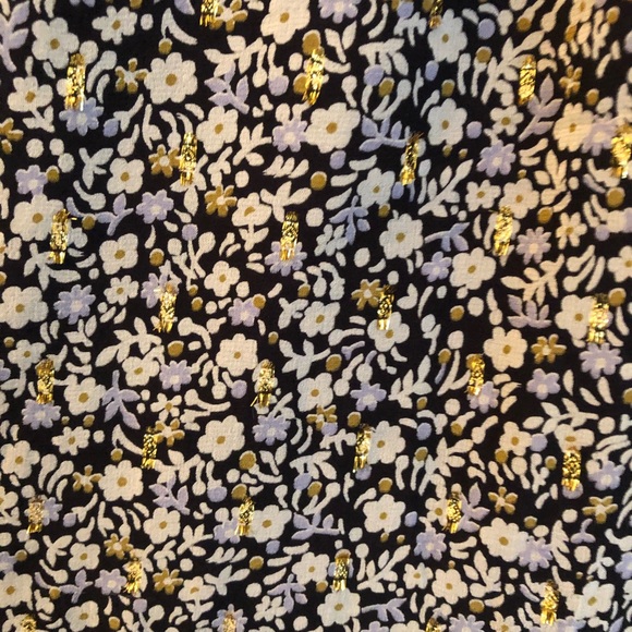 J.Crew silk flowered blouse, navy, white and gold - Picture 3 of 4